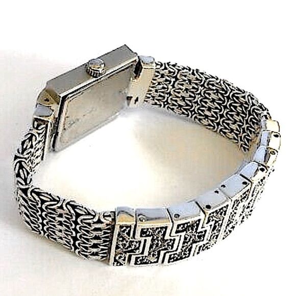 LOIS HILL Automatic Sterling Silver Bracelet Watch NWOT - Picture 3 of 10